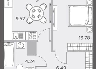 Продам 1-ком. квартиру, 36 м2, Санкт-Петербург, бульвар Александра Грина, 4, муниципальный округ Гавань