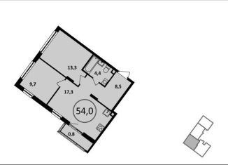 Продается двухкомнатная квартира, 54 м2, поселение Сосенское, жилой комплекс Испанские Кварталы 2, к5/3, ЖК Испанские Кварталы 2
