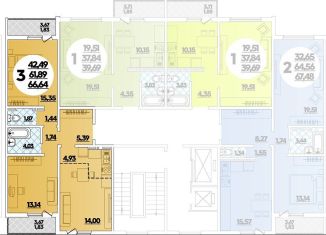 Продам 3-комнатную квартиру, 66.6 м2, Краснодар, ЖК Квартал № 6