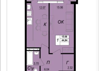 Продажа 1-комнатной квартиры, 44.8 м2, Севастополь, ЖК Скифия