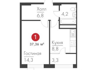 Продается 1-комнатная квартира, 37.4 м2, Самара, Октябрьский район