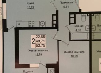 Продажа 2-комнатной квартиры, 52.8 м2, Краснодар, ЖК Зелёный театр, Главная городская площадь