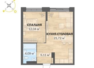 Продается 1-комнатная квартира, 42.3 м2, Екатеринбург, улица Академика Вонсовского, 21, ЖК Балтийский