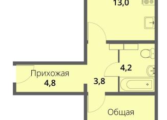 Продаю однокомнатную квартиру, 46.8 м2, Орёл, Зареченская улица, 6к3