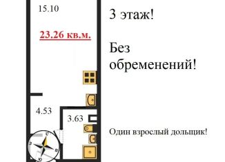 Продажа квартиры студии, 23.3 м2, Санкт-Петербург, метро Купчино, Витебский проспект, 99к1