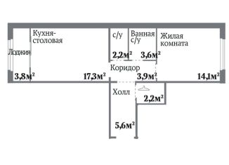 1-ком. квартира на продажу, 48.8 м2, Челябинск, Комсомольский проспект, 143, ЖК Ньютон