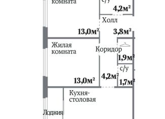 Продается двухкомнатная квартира, 58.9 м2, Челябинск, ЖК Ньютон, проспект Героя России Е.Н. Родионова, 20/22