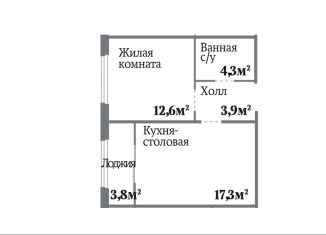 Продам однокомнатную квартиру, 38.1 м2, Челябинск, ЖК Ньютон, Комсомольский проспект, 143