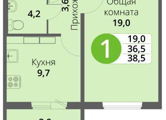 Продается однокомнатная квартира, 38.5 м2, Орёл, Зареченская улица, 6к3, Заводской район
