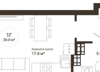 Продаю квартиру студию, 30.1 м2, Екатеринбург, ЖК Южный сад