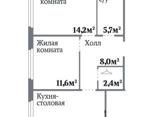 Продается 2-комнатная квартира, 59 м2, Челябинск, ЖК Ньютон, Комсомольский проспект, 143