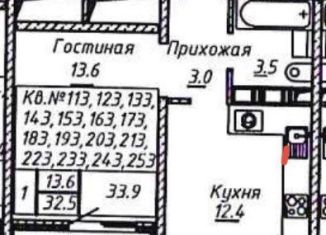 1-ком. квартира на продажу, 33.9 м2, Оренбург, ЖК Осенний Лист