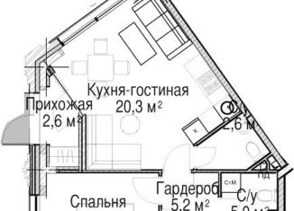 Продается квартира со свободной планировкой, 39.3 м2, Москва, ЖК Казаков-Гранд-Лофт