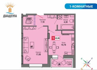 Продажа однокомнатной квартиры, 42.5 м2, Тверь, Пролетарский район