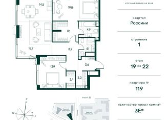 Продаю двухкомнатную квартиру, 101.9 м2, Москва