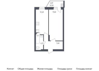 Продажа 1-ком. квартиры, 44.2 м2, посёлок Жилино-1, жилой комплекс Егорово Парк, к4