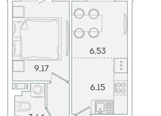 Однокомнатная квартира на продажу, 31.1 м2, Мурино, ЖК Лампо