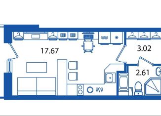 Продается квартира студия, 24.3 м2, Санкт-Петербург, проспект Авиаконструкторов, 63, ЖК Полис Приморский