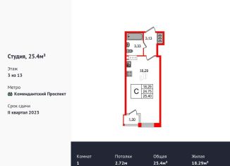 Продается квартира студия, 25.4 м2, Санкт-Петербург, ЖК Форест Аквилон, Планерная улица, 87к1