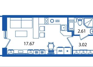 Продается квартира студия, 24.2 м2, Санкт-Петербург, проспект Авиаконструкторов, 63, ЖК Полис Приморский