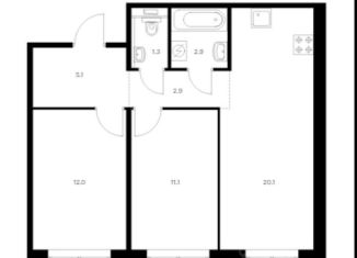 Продается 2-комнатная квартира, 55 м2, посёлок Ильинское-Усово, Архангельская улица, 9