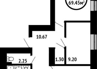 Продаю 3-ком. квартиру, 69.5 м2, Уфа, ЖК 8 Марта, улица Асхата Мирзагитова, 8