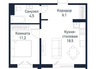 Продажа 1-комнатной квартиры, 40.3 м2, Челябинская область, Ласковая улица, 3