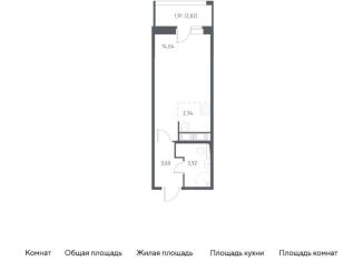 Продается квартира студия, 27 м2, посёлок Песочный
