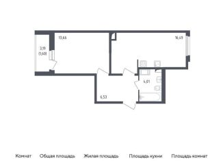 Продам 1-комнатную квартиру, 42.3 м2, Санкт-Петербург, жилой комплекс Астрид, 10