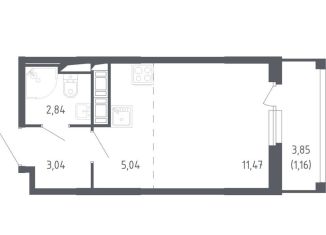 Квартира на продажу студия, 23.6 м2, Санкт-Петербург, жилой комплекс Сандэй, 7.2, метро Проспект Ветеранов