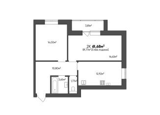 Продажа двухкомнатной квартиры, 61.7 м2, Волгоградская область, Гайворонский переулок, 2