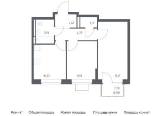 Продается двухкомнатная квартира, 48.6 м2, Ленинский городской округ, жилой комплекс Богдановский Лес, 10.2