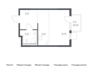 Квартира на продажу студия, 28.4 м2, деревня Мисайлово, Каширское шоссе - Молоково - Андреевское