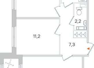 Продажа 2-комнатной квартиры, 53.2 м2, Пушкин
