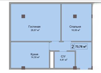 Продажа 2-ком. квартиры, 73.8 м2, Нальчик, улица Идарова, 174, район Стрелка