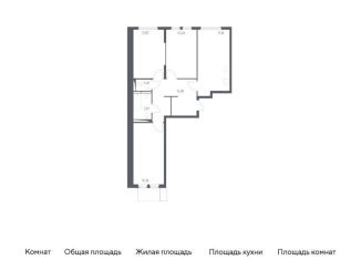 Продается 3-комнатная квартира, 77.6 м2, село Остафьево, жилой комплекс Остафьево, к17