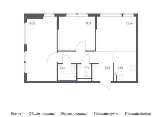 Продам 2-комнатную квартиру, 59.7 м2, Москва, жилой комплекс Остафьево, к22
