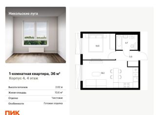 Продаю однокомнатную квартиру, 36 м2, Москва, станция Щербинка