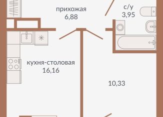 Продаю однокомнатную квартиру, 38.7 м2, Свердловская область