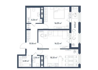 Продажа двухкомнатной квартиры, 78.3 м2, Санкт-Петербург, муниципальный округ Московская Застава