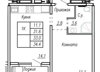 Продается однокомнатная квартира, 33 м2, Барнаул, улица Шумакова