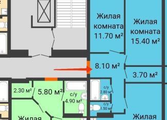 Продам трехкомнатную квартиру, 73 м2, Сосновоборск, улица Ленинского Комсомола, 25