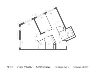 Продаю 3-комнатную квартиру, 80.7 м2, Красногорск, жилой комплекс Спутник, 24