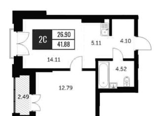 Продам 2-комнатную квартиру, 41.9 м2, Новосибирск, метро Площадь Ленина