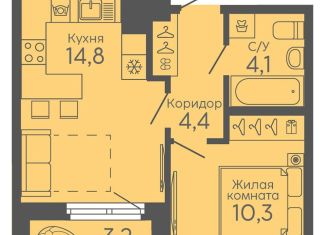 Продам 1-комнатную квартиру, 35.2 м2, Екатеринбург, Новосинарский бульвар, 6