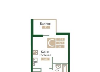 Продажа квартиры студии, 28.1 м2, посёлок городского типа Молодёжное