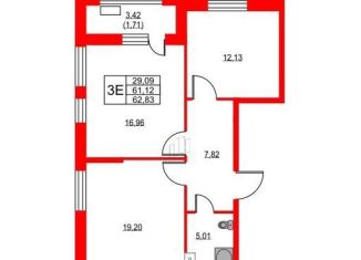 Продам 2-комнатную квартиру, 62 м2, Санкт-Петербург, Парашютная улица, 79к1, метро Комендантский проспект