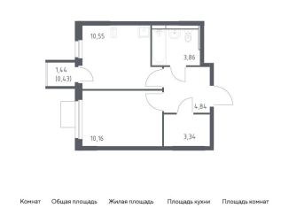 Однокомнатная квартира на продажу, 33.2 м2, Мытищи, жилой комплекс Мытищи Парк, к5