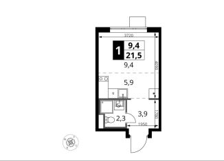 Продам однокомнатную квартиру, 21.5 м2, Московская область, жилой комплекс 1-й Донской, 4