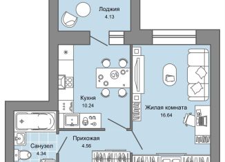 1-комнатная квартира на продажу, 38 м2, Ульяновск, жилой комплекс Город Новаторов, 1, Засвияжский район